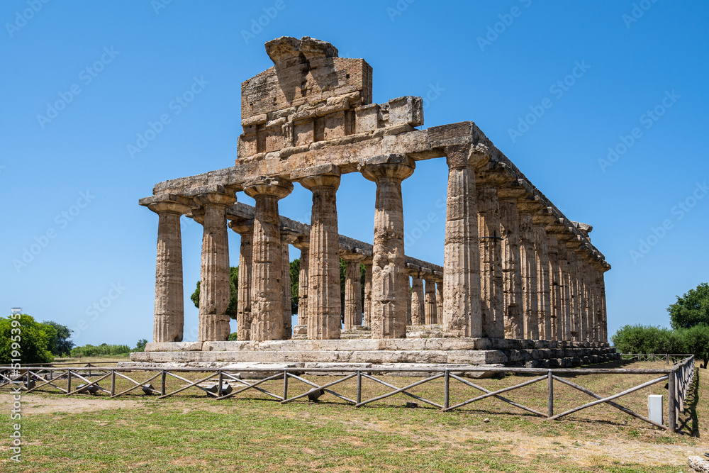 Temple of Athena at Paestum archaeological site, Campania, Italy