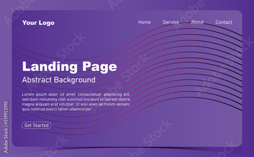 Website landing page template with abstract background