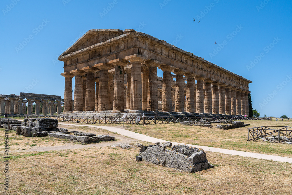 Fototapeta premium The two Hera Temples at Paestum, UNESCO World Heritage Site, Campania, Italy