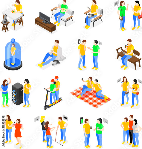 Introvert And Extrovert Icons Set