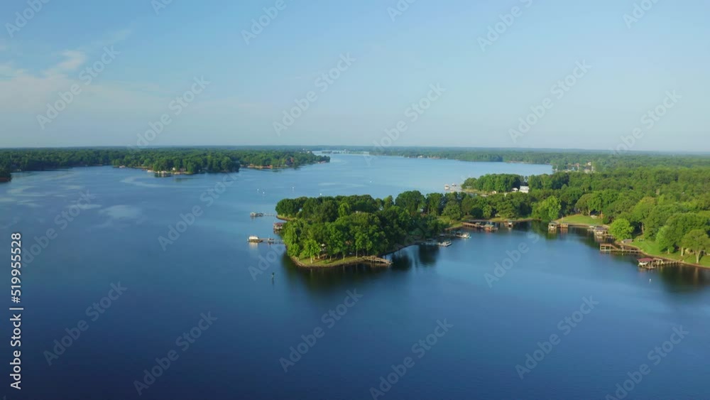Drone Orbit Left of Peninsula at Lake Norman, North Carolina Drone Orbit Left of Peninsula at Lake Norman, North Carolina