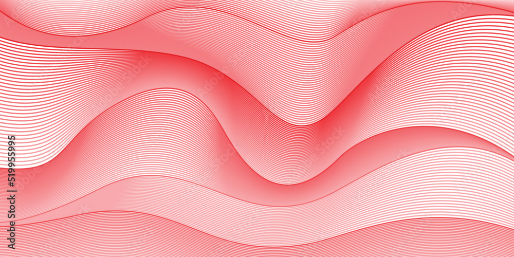 Red line wave end white background Red line wave end white background