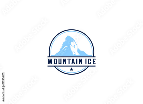mountain ice logo template vector in white background