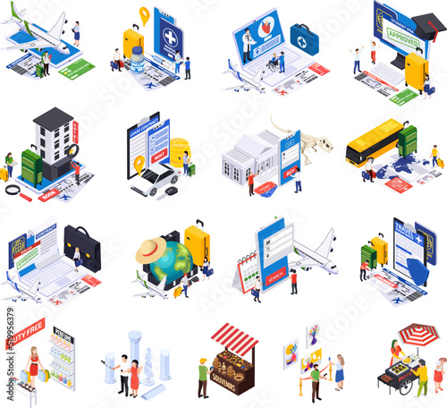 International Tourism Isometric Set
