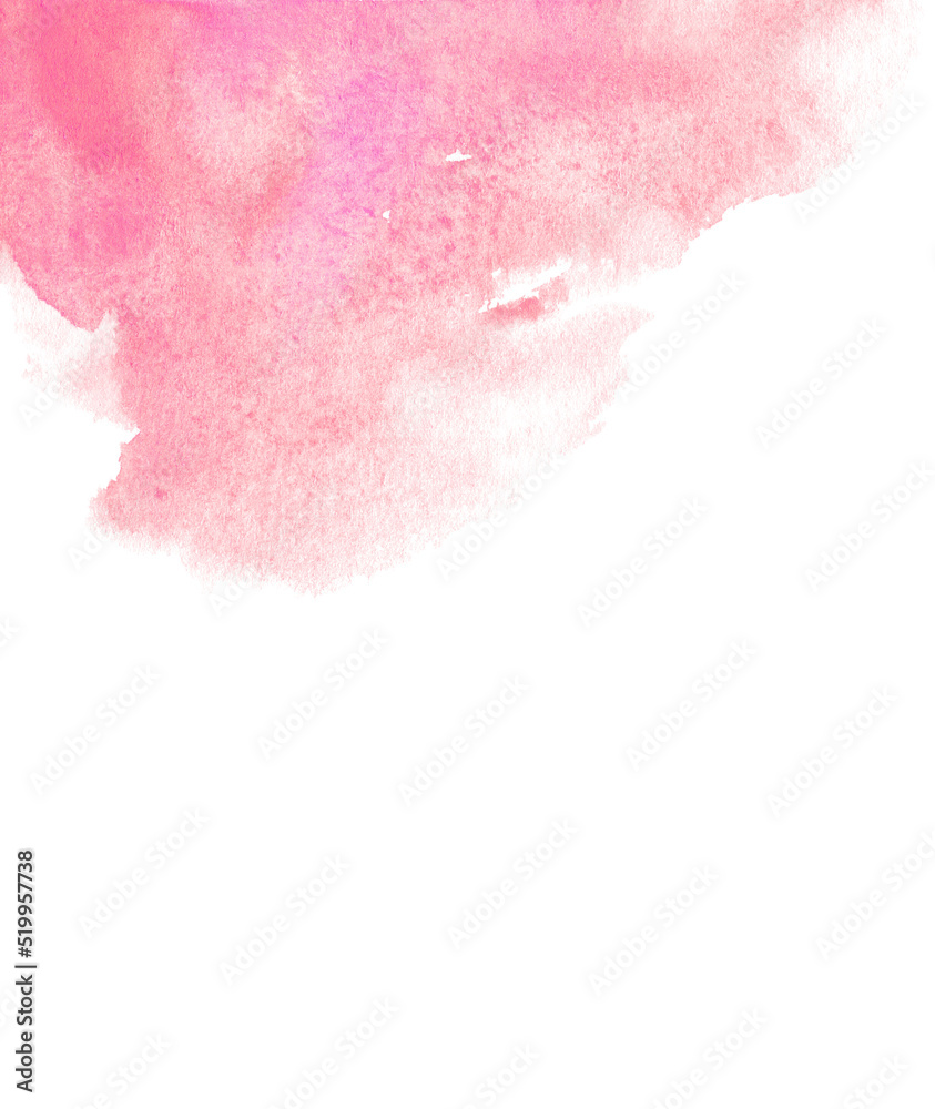 Pink abstract hand drawn background. Watercolor template for postcards, invitations and design