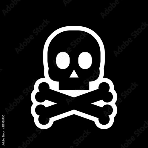 simple cartoon skull and bones logo branding icon
