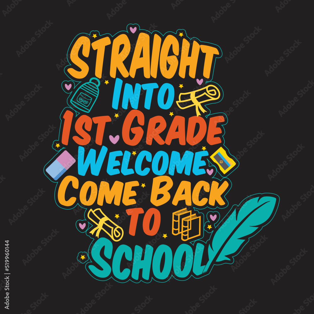 Welcome back to School t shirt design with School elements or Hand drawn back to School typography design
Welcome back to School t shirt design with School elements or Hand drawn back to School typography design