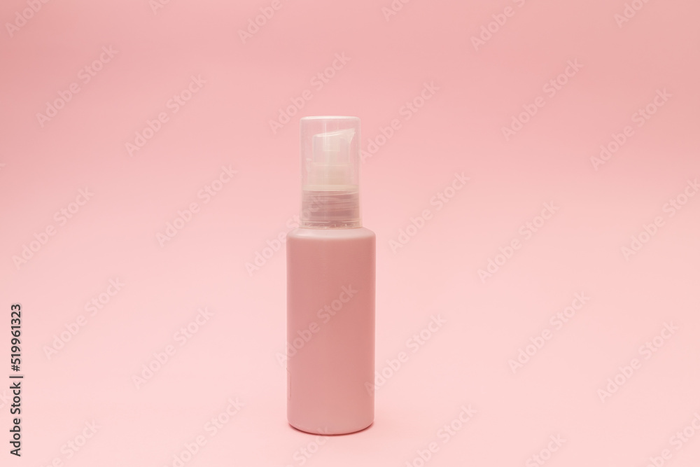Facial gel on a gently pink background, monochrome Facial gel on a gently pink background, monochrome