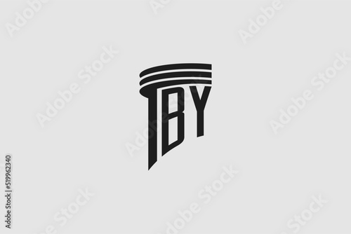 Creative letter BY monogram for legal firm, advocate logo inspiration