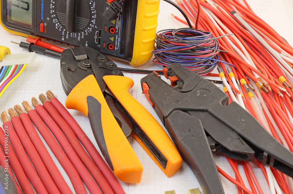 Electrical tools and materials for the installation of an electrical