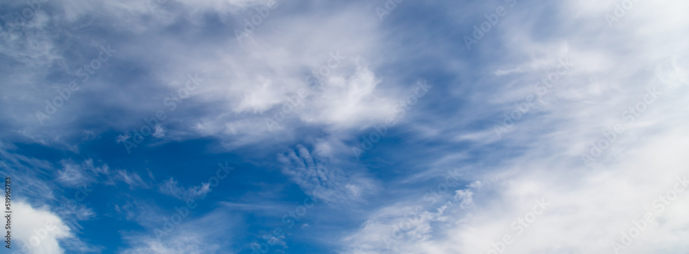 Fototapeta premium Banner blue sky cirrus clouds.