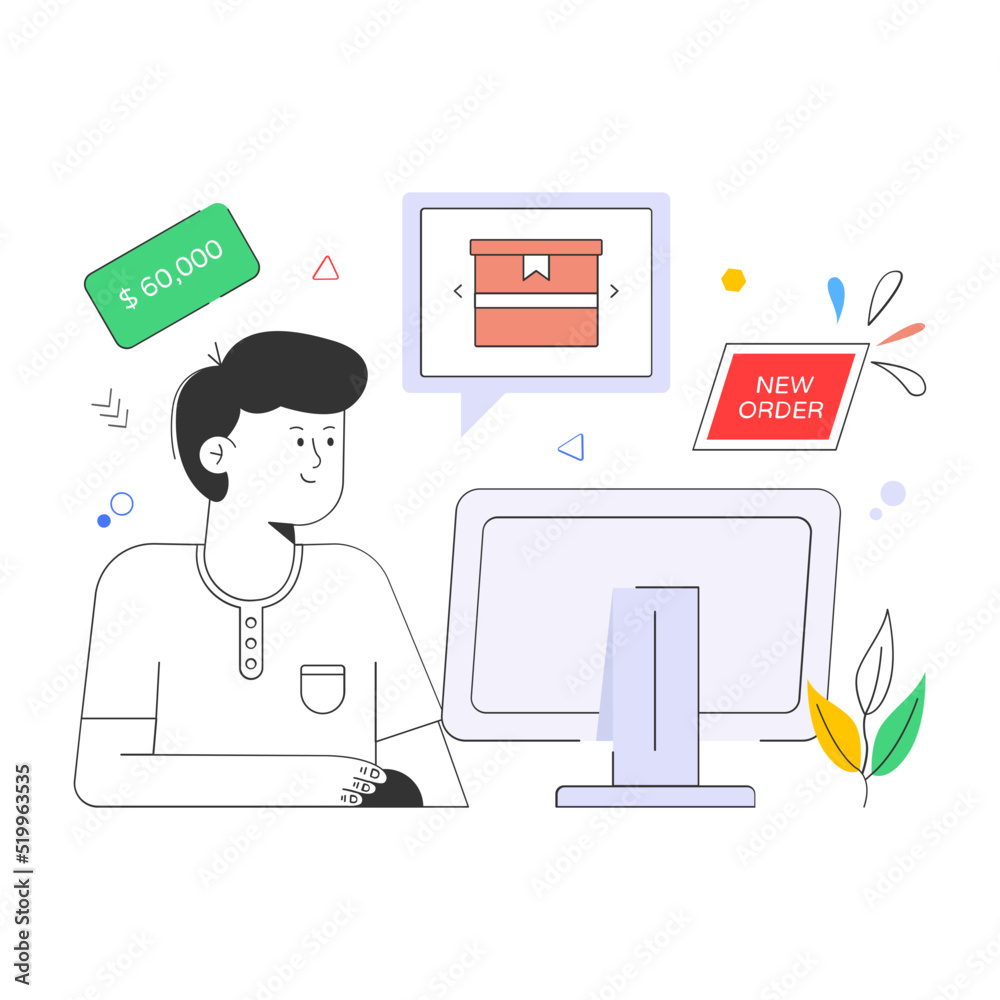 Creatively designed flat illustration of online product Creatively designed flat illustration of online product