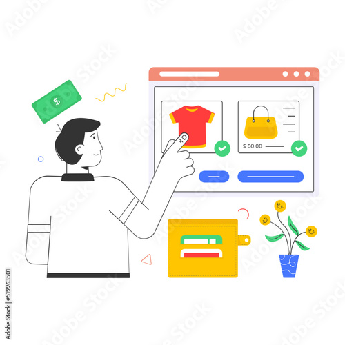 Trendy flat illustration of product marketing 