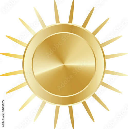 太陽モチーフの金メダル