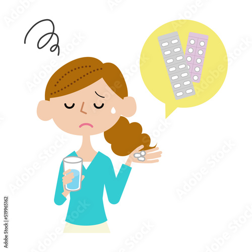 薬を飲むのが苦手な若い女性