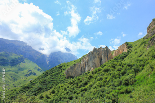Beautiful rocks in the mountains. Laza village. Kusar region. Azerbaijan. Shahdag. photo