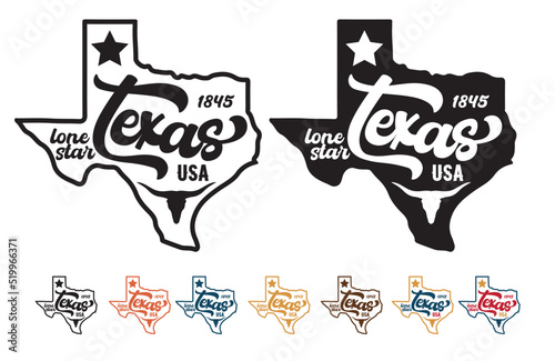 lone star Texas with State of Texas map and establish year 1845  bundle background can beuse for t shirt sourvenier coffee mug website template advertisment product