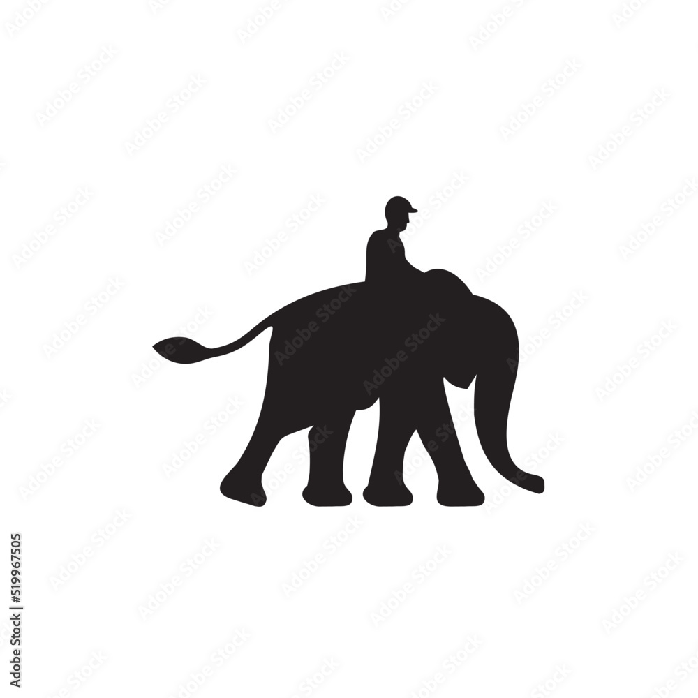 Obraz premium Elephant ride walk icon logo design