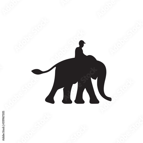 Elephant ride walk icon logo design