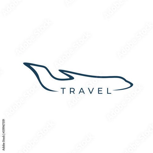 Plane travel transportation logo design