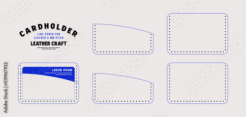 Leather craft sewing pattern for cardholder