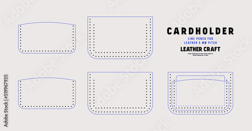 Leather craft sewing pattern for cardholder