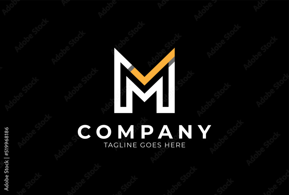 Letter M check mark logo design Letter M check mark logo design