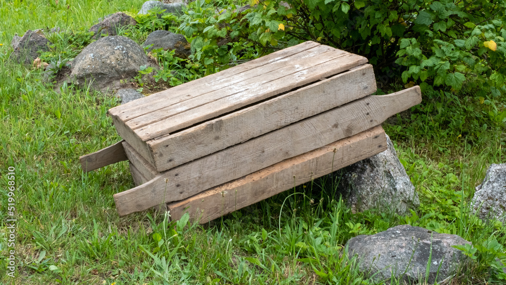Empty wooden crates or box for fruits and vegetables