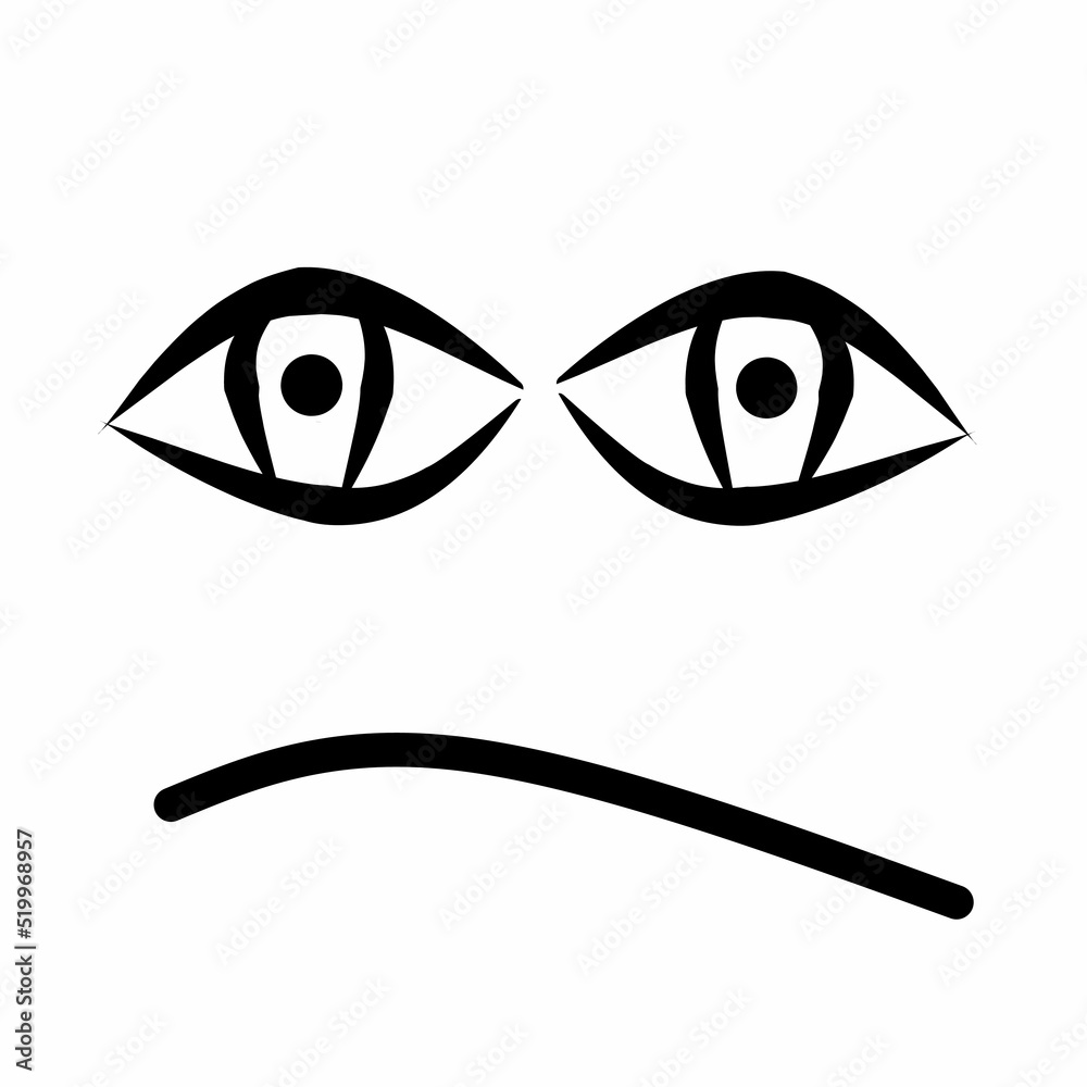 eye and mouth illustration on a white background eye and mouth illustration on a white background