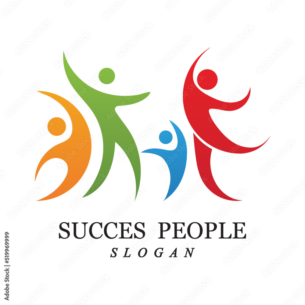 Obraz premium succes people logo vector and illustration