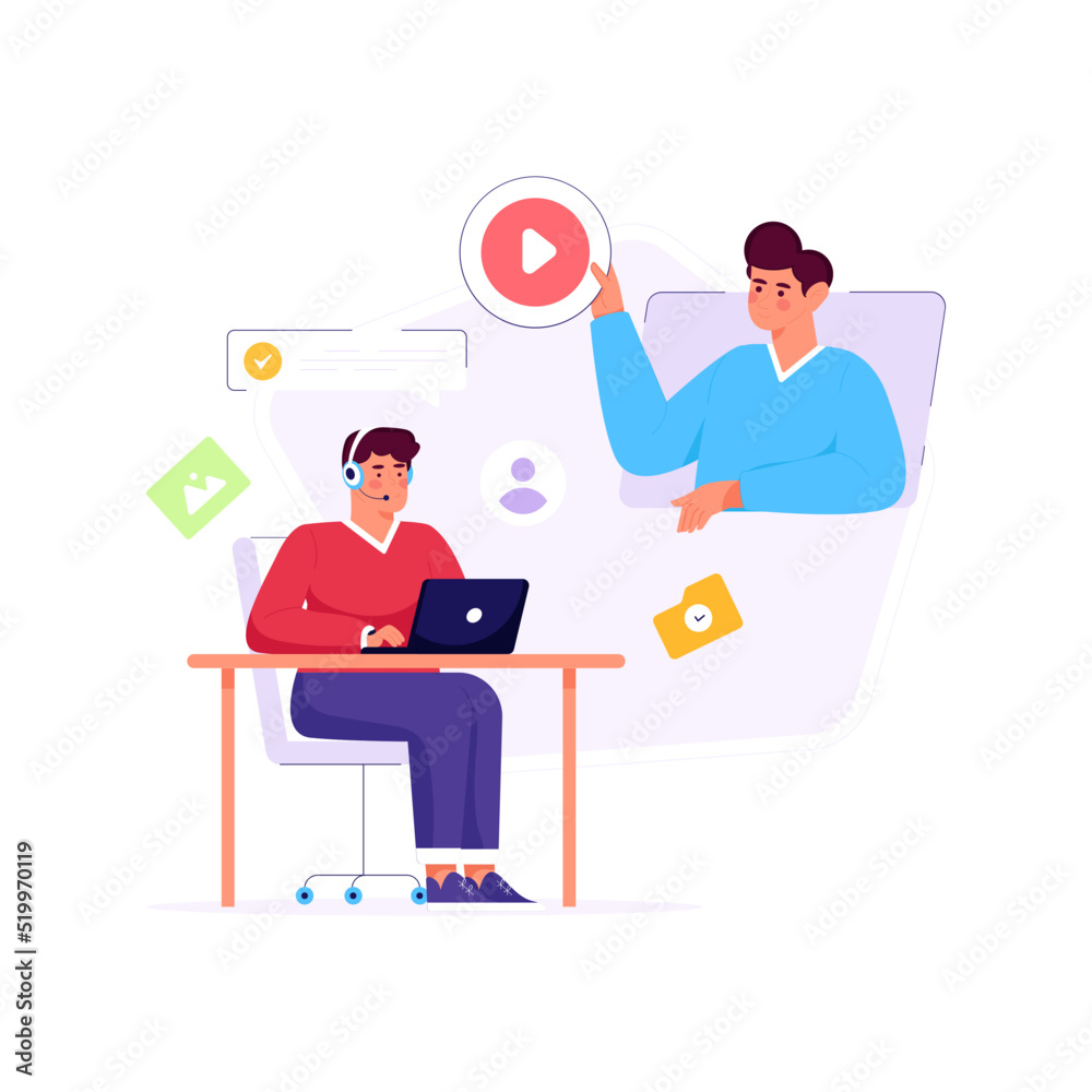 Time management flat illustration is ready for premium use Time management flat illustration is ready for premium use