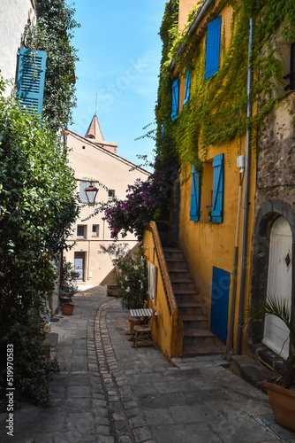 Fototapeta Naklejka Na Ścianę i Meble -  Foto de las calles del pueblo francés de Grimaud