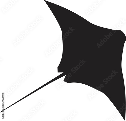 stingray icon on white background. ocean animal sign. silhouette of Stingray. flat style.