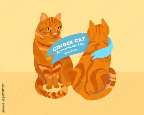 Happy ginger cats. Ginger Cat Appreciation Day. September 1