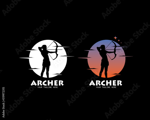 Archer woman logo collection set