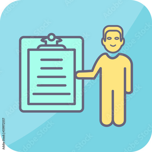 Unique Male Presenter Vector Icon