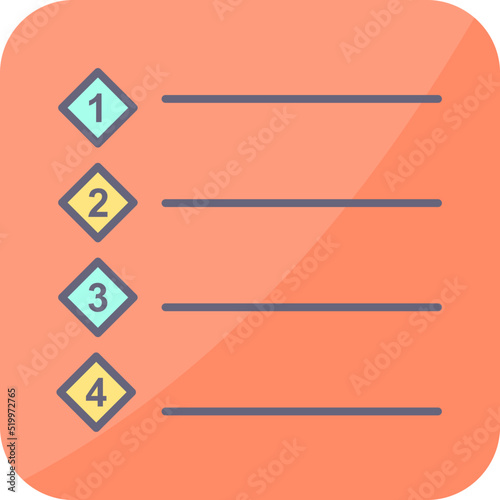 Unique Numbered list Vector Icon