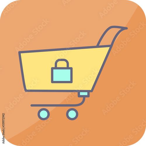 Unique Locked Cart Vector Icon