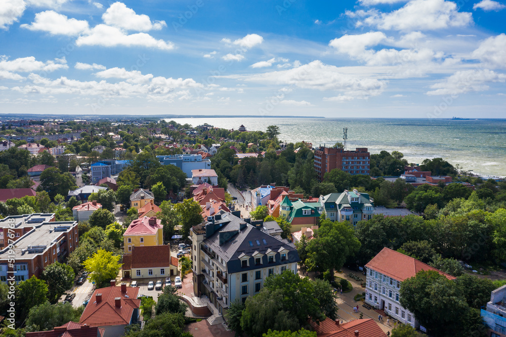 Aerial view of the resort town of Zelenogradsk