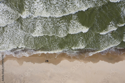 Fototapeta Naklejka Na Ścianę i Meble -  The beach of the Baltic Sea, view from a drone