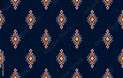 Geometric ethnic oriental seamless pattern traditional Design for background,carpet,wallpaper.clothing,wrapping,Batik fabric,Vector illustration.embroidery style - Sadu, sadou, sadow or sado