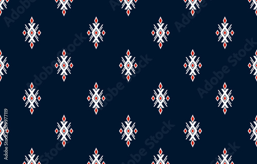 Geometric ethnic oriental seamless pattern traditional Design for background,carpet,wallpaper.clothing,wrapping,Batik fabric,Vector illustration.embroidery style - Sadu, sadou, sadow or sado