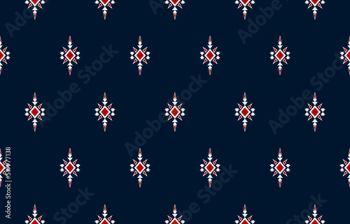 Geometric ethnic oriental seamless pattern traditional Design for background,carpet,wallpaper.clothing,wrapping,Batik fabric,Vector illustration.embroidery style - Sadu, sadou, sadow or sado