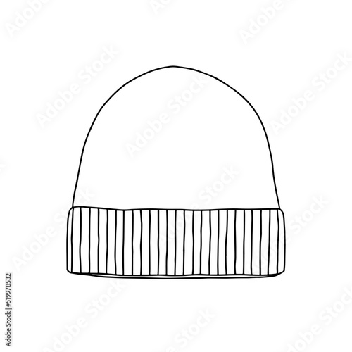 Outline Hat Template. Vector illustration. Copy space. Linear, vector, realistic, outline illustration.