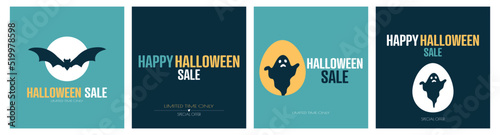 Halloween Sale set. Modern minimal design.