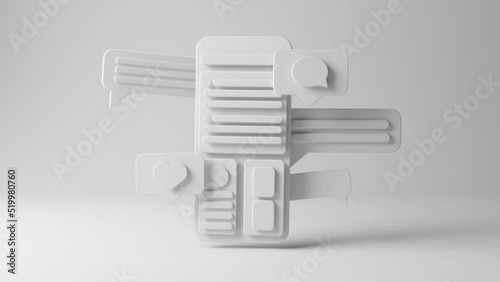 White 3D cartoon Mobile Interface Loop Animation