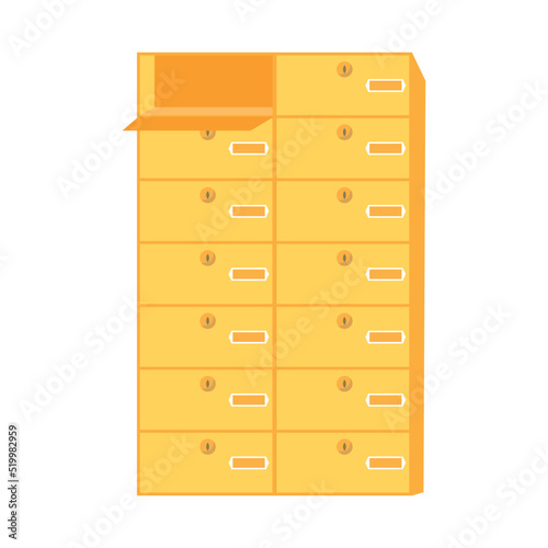 Letterboxes unit semi flat color vector object. Post equipment. Cells rack. Full sized item on white. Postal service simple cartoon style illustration for web graphic design and animation