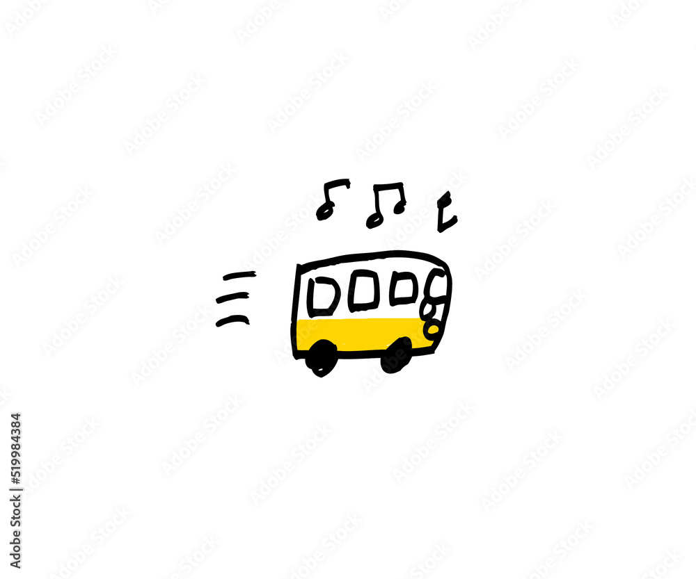 音符とバス　黄