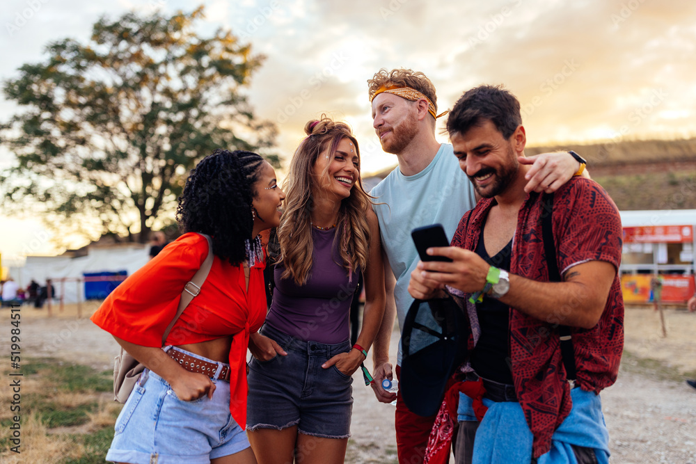 Party people at music festival having fun Party people at music festival having fun