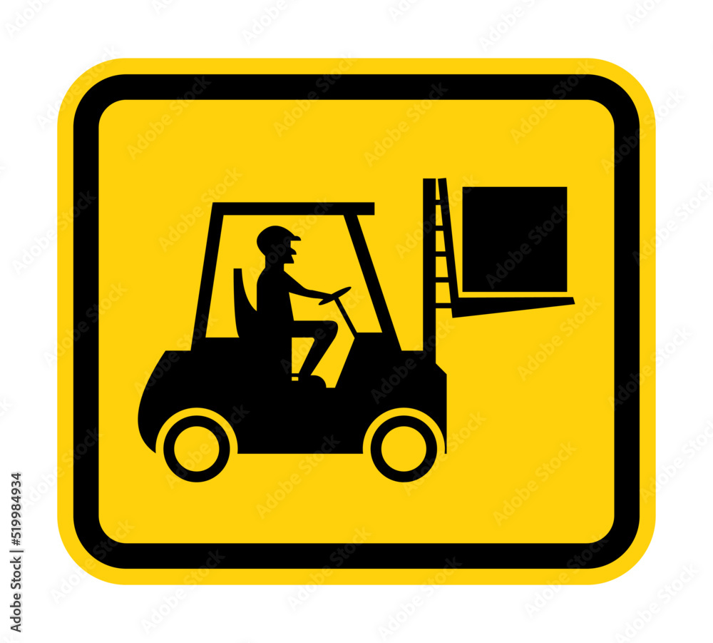 Forklift truck sign,Hazard warning forklift